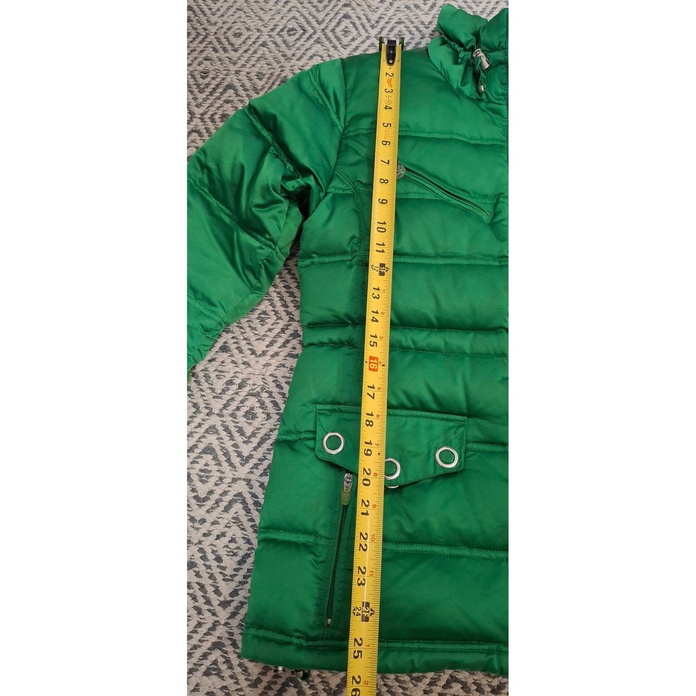 Obermeyer Clarendon Green Satin Puffer Ski Jacket 100% Goose Down Size 10 *READ - Picture 15 of 16